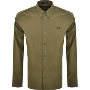 Fred Perry Long Sleeved Ribbed Cuff Shirt Green XL NWT